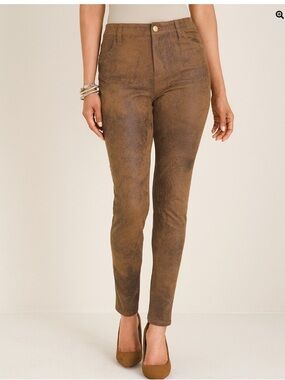 Chico's Cognac Faux-Suede Pants